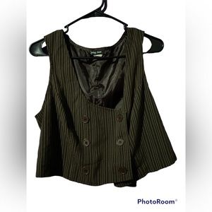 90s y2k Brown striped vest